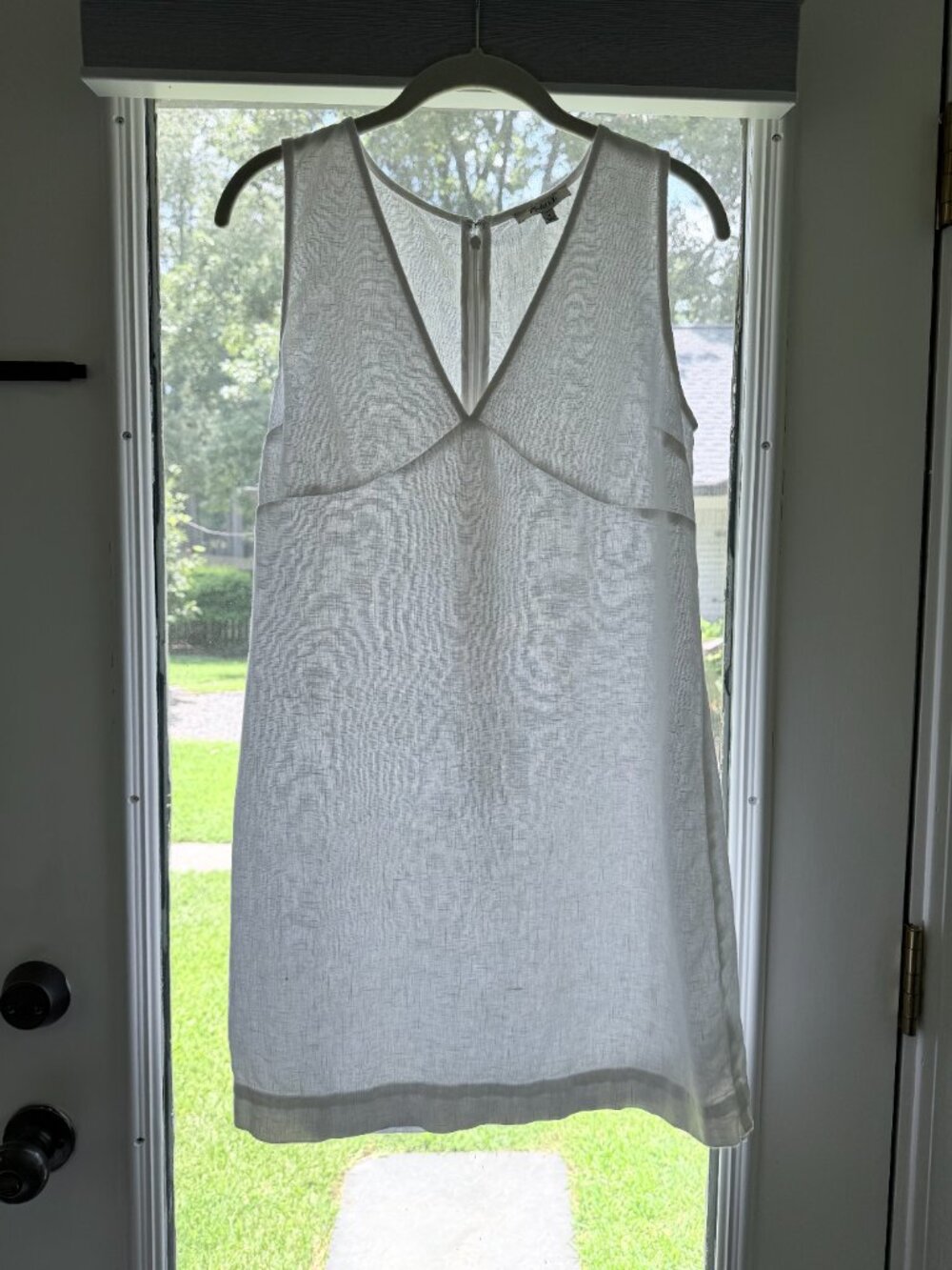Madewell Linen Mini Dress-White, Size  Medium - Picture 2 of 3